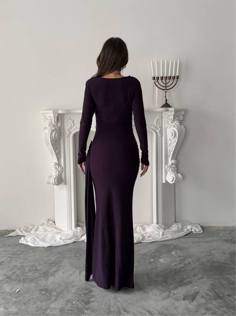 NOVA Maxi Elbise 3079 - Mor - 7