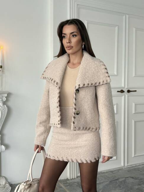 PETİ Ceket Etek Takım 2043 - Bej - 1