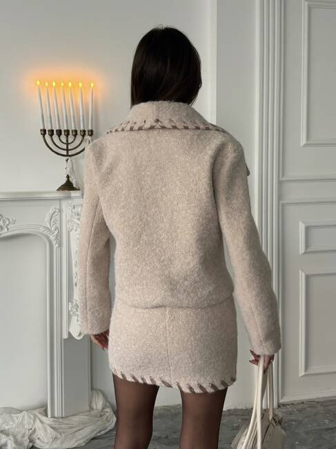 PETİ Ceket Etek Takım 2043 - Bej - 4