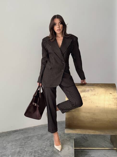 PİNE Ceket Pantolon Takım 2270 - Acı Kahve - 3