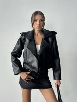 RENON Deri Ceket 5247 - Siyah - MAXMOOR