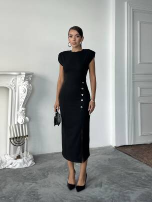 SARA Elbise 3073 - Siyah - MAXMOOR