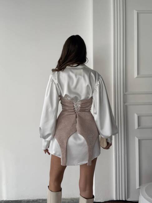 SİENNA Gömlek - Elbise Takım 2294 - Pembe - 5