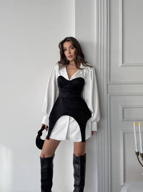 SİENNA Gömlek - Elbise Takım 2294 - Siyah - 3