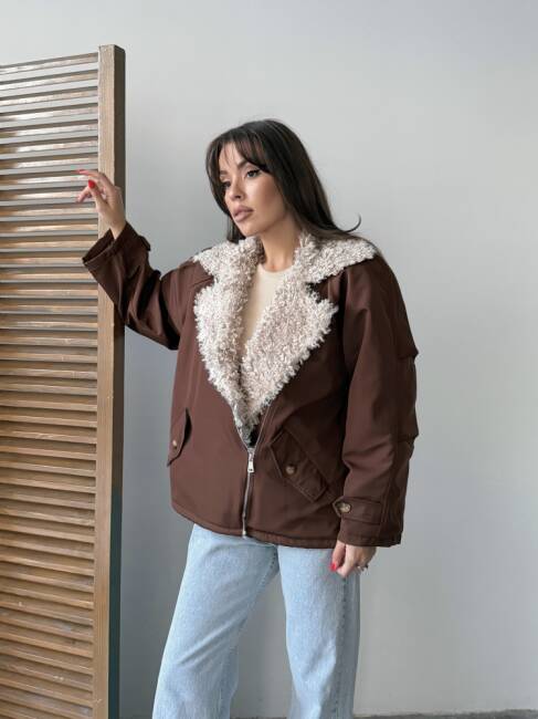 SİPET Kısa Ceket 5287 - Acı Kahve - 4