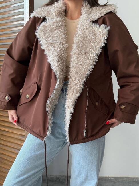 SİPET Kısa Ceket 5287 - Acı Kahve - 5