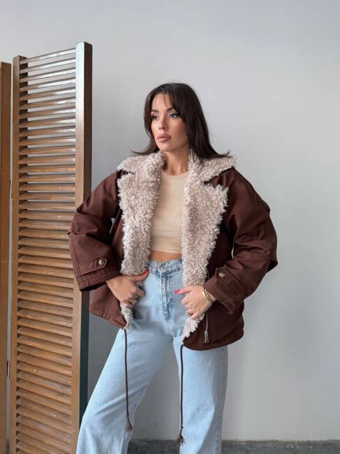 SİPET Kısa Ceket 5287 - Acı Kahve - 6