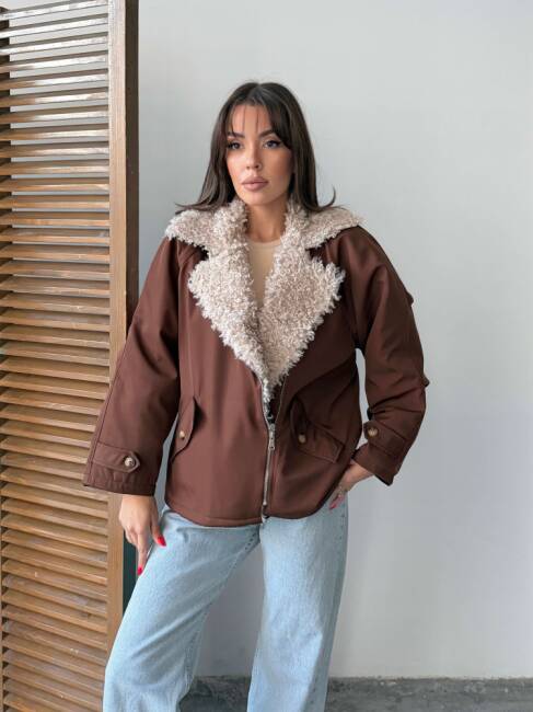 SİPET Kısa Ceket 5287 - Acı Kahve - 1