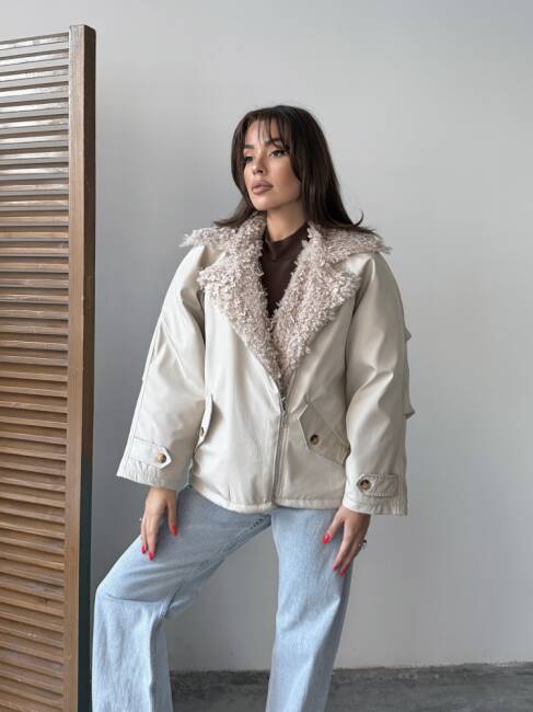 SİPET Kısa Ceket 5287 - Bej - 4