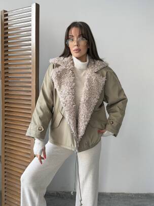 SİPET Kısa Ceket 5287 - Haki - MAXMOOR