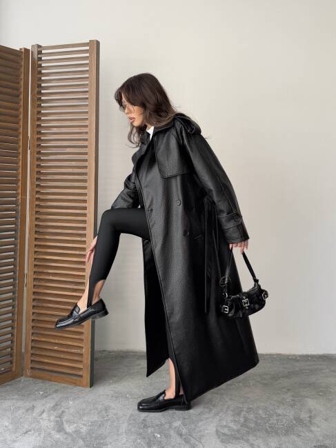 SUGARO Desenli Deri Kaban 5285 - Siyah - 4