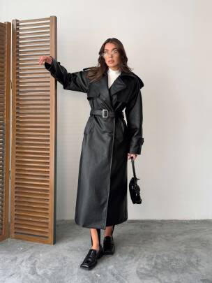 SUGARO Desenli Deri Kaban 5285 - Siyah - MAXMOOR