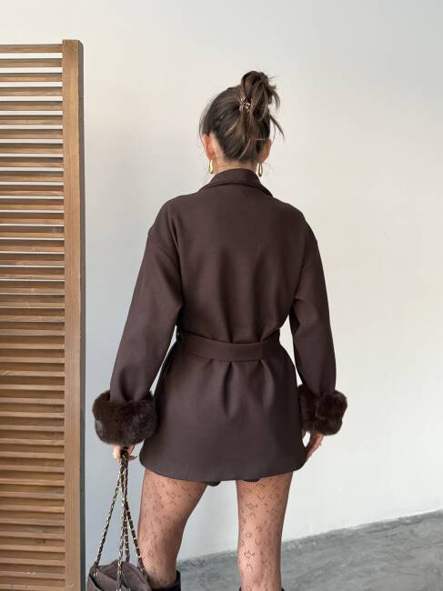 TARO Kol Detay Ceket 5284 - Acı Kahve - 3