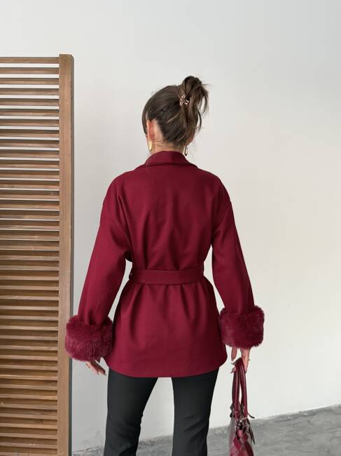 TARO Kol Detay Ceket 5284 - Bordo - 3