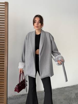 TARO Kol Detay Ceket 5284 - Gri 