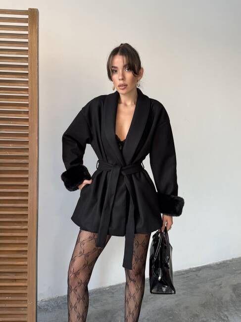 TARO Kol Detay Ceket 5284 - Siyah - 2