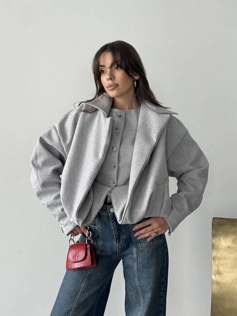 TENSİ Yelekli Kaban 2250 - Gri - 3