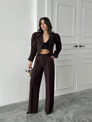 THEBOOM Ceket Pantolon Takım 2098 - Acı Kahve 