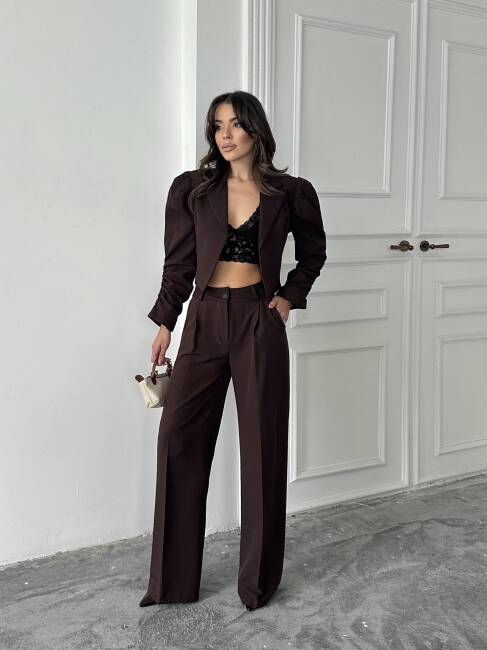 THEBOOM Ceket Pantolon Takım 2098 - Acı Kahve - 1