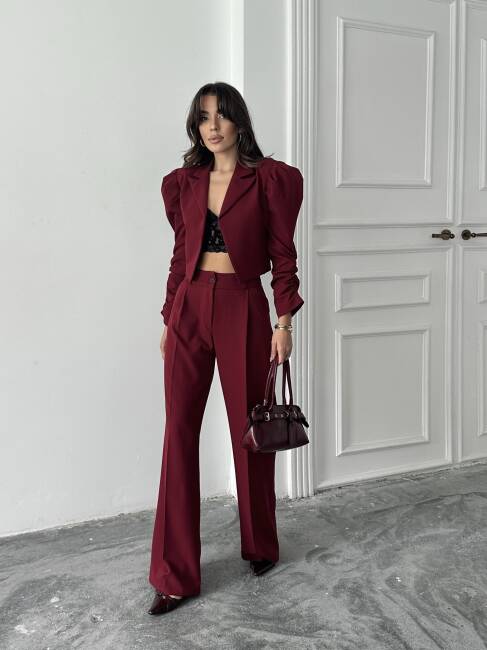 THEBOOM Ceket Pantolon Takım 2098 - Bordo - 2