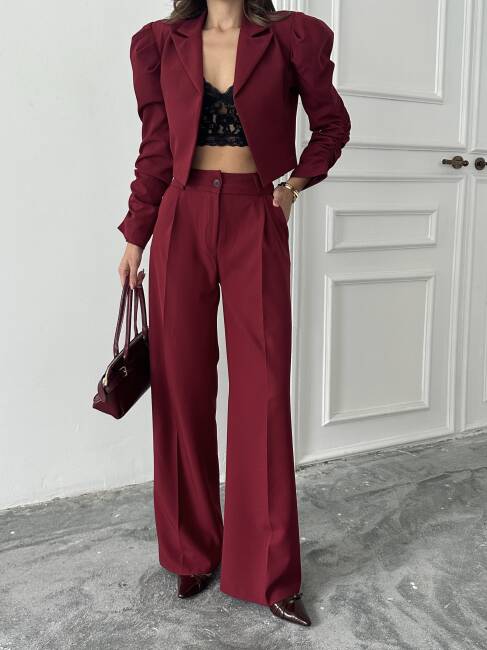 THEBOOM Ceket Pantolon Takım 2098 - Bordo - 5