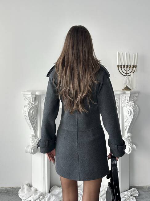 VASİNİ Ceket Etek Takım 2251 - Antrasit - 4