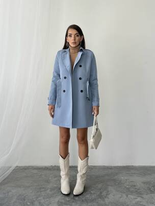 WİLLİAM Trençkot 2118 - Mavi - MAXMOOR