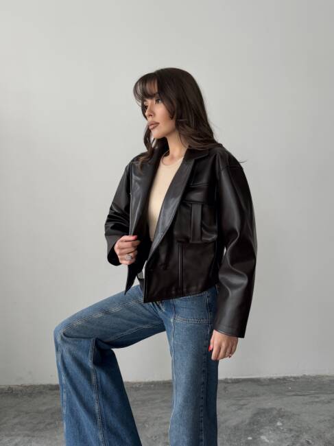 OWEN Deri Ceket 3093 - Acı Kahve - 3