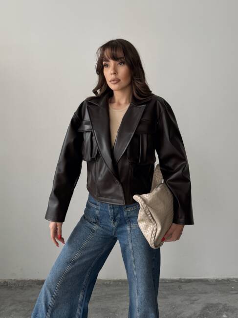 OWEN Deri Ceket 3093 - Acı Kahve - 4