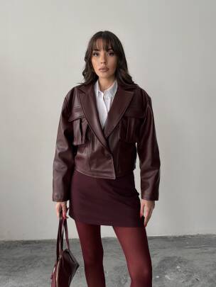 OWEN Deri Ceket 3093 - Bordo - MAXMOOR