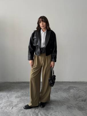 OWEN Deri Ceket 3093 - Siyah - MAXMOOR