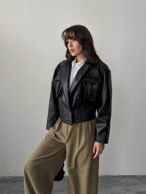 OWEN Deri Ceket 3093 - Siyah - 4