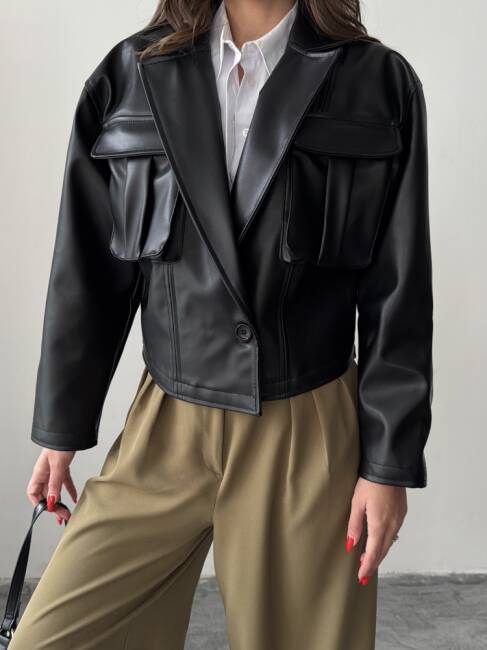 OWEN Deri Ceket 3093 - Siyah - 5