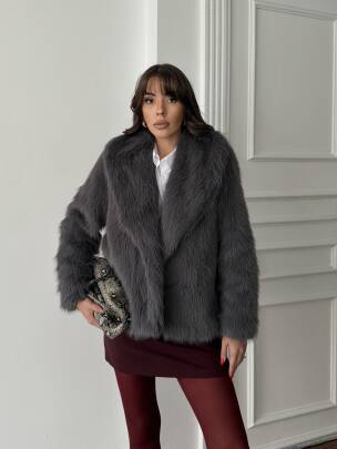 BUD Peluş Mont 2155 - Antrasit - MAXMOOR