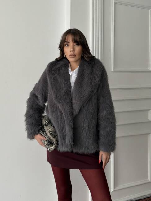 BUD Peluş Mont 2155 - Antrasit - 1