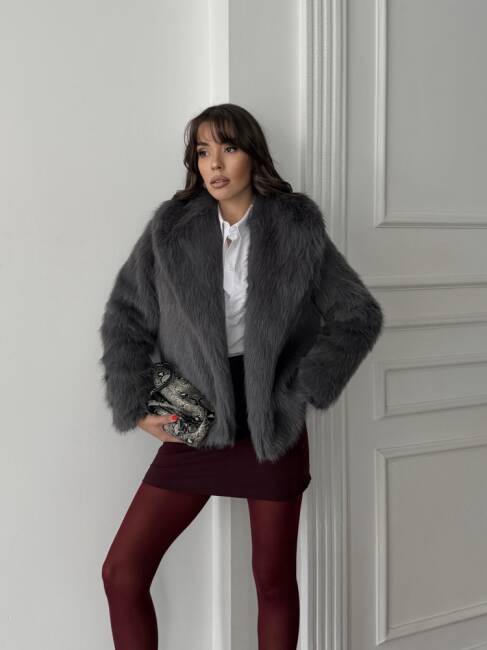 BUD Peluş Mont 2155 - Antrasit - 2