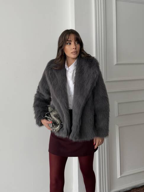 BUD Peluş Mont 2155 - Antrasit - 3