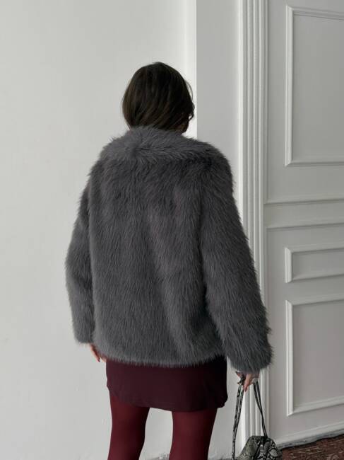 BUD Peluş Mont 2155 - Antrasit - 7