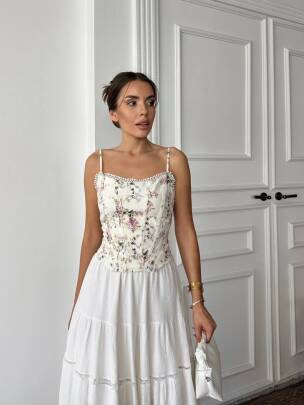 YENDAS Bluz Çiçekli 7209 - Sarı - MAXMOOR