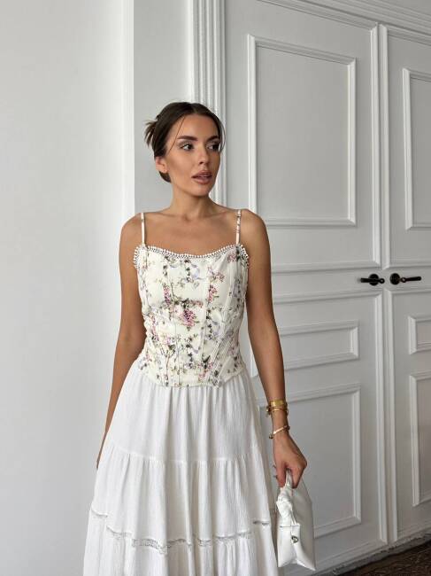 YENDAS Bluz Çiçekli 7209 - Sarı - 1