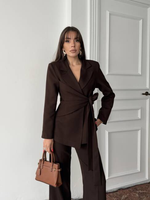 ZOEY Ceket Pantolon Takım 3092 - Acı Kahve - 4