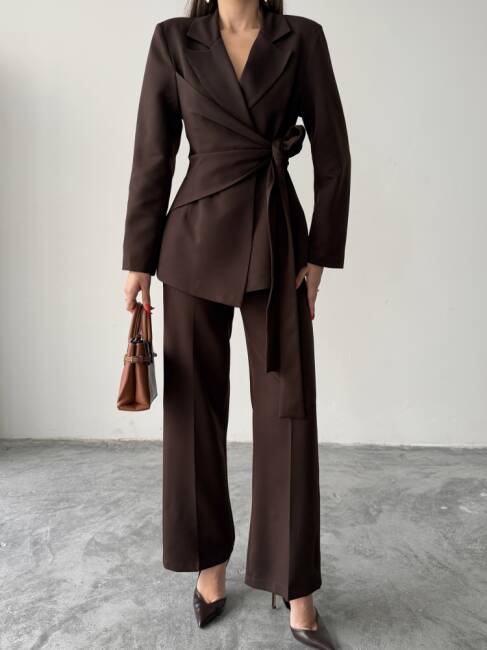 ZOEY Ceket Pantolon Takım 3092 - Acı Kahve - 5
