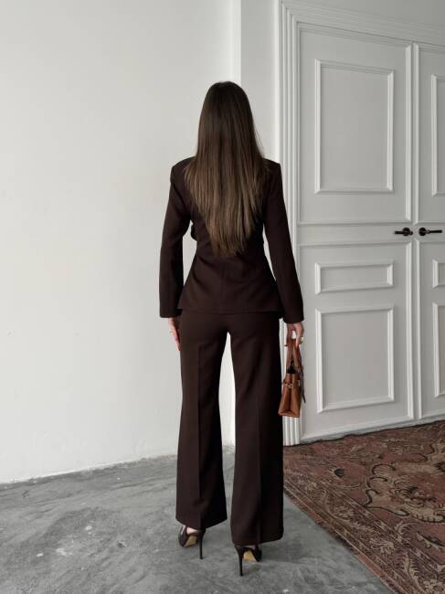ZOEY Ceket Pantolon Takım 3092 - Acı Kahve - 6