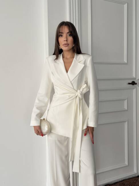 ZOEY Ceket Pantolon Takım 3092 - Beyaz - 3