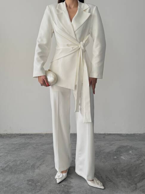 ZOEY Ceket Pantolon Takım 3092 - Beyaz - 4