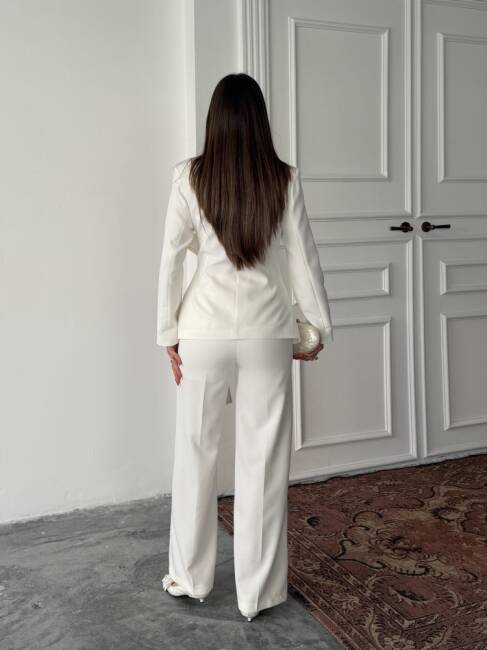ZOEY Ceket Pantolon Takım 3092 - Beyaz - 6