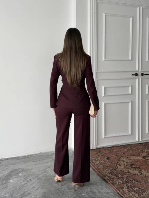 ZOEY Ceket Pantolon Takım 3092 - Bordo - 4