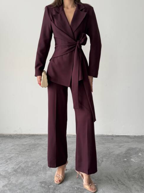 ZOEY Ceket Pantolon Takım 3092 - Bordo - 5